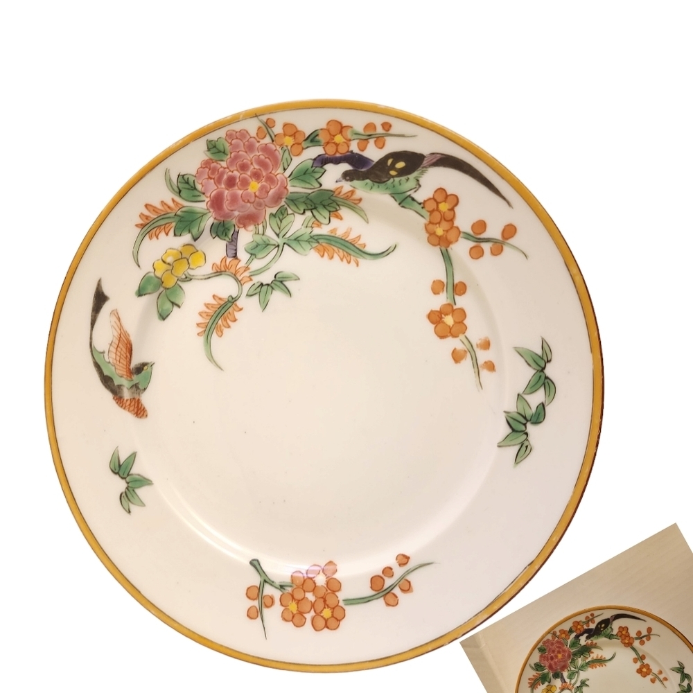 Hand painted  Nippon side plate Birds Floral